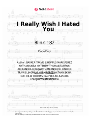 Sheet music, chords Blink-182 - I Really Wish I Hated You