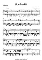 Sheet music, chords Lindemann - Ich weiß es nicht