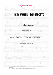 Sheet music, chords Lindemann - Ich weiß es nicht