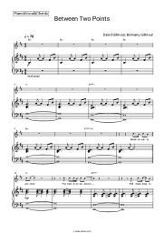 Sheet music, chords David Gilmour, Romany Gilmour - Between Two Points