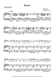 Sheet music, chords Elle King - Shame