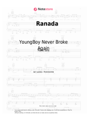 Sheet music, chords YoungBoy Never Broke Again - Ranada