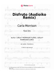 Sheet music, chords Carla Morrison - Disfruto (Audioiko Remix)