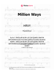 Sheet music, chords HRVY - Million Ways