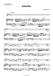 Sheet music, chords Dolly Parton - Butterflies