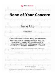 Sheet music, chords Jhené Aiko - None of Your Concern