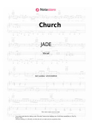 Sheet music, chords JADE - Church
