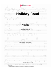 Sheet music, chords Kesha - Holiday Road