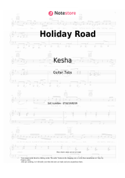 Sheet music, chords Kesha - Holiday Road