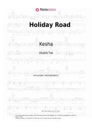 Sheet music, chords Kesha - Holiday Road