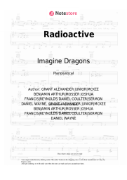 Sheet music, chords Imagine Dragons - Radioactive