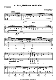 Sheet music, chords Modern Talking - No Face, No Name, No Number