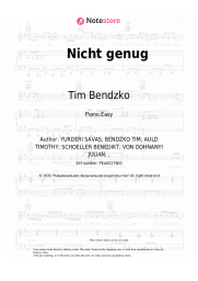 Sheet music, chords Tim Bendzko, Kool Savas - Nicht genug