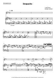 Sheet music, chords Luis Fonsi, Daddy Yankee - Despacito