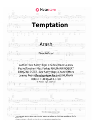 Sheet music, chords Arash, Rebecca - Temptation