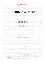 Sheet music, chords Loredana, Mozzik - BONNIE & CLYDE