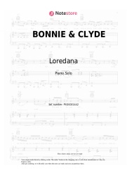 Sheet music, chords Loredana, Mozzik - BONNIE & CLYDE