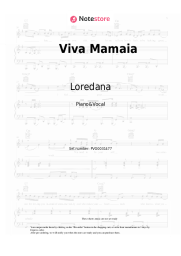Sheet music, chords Loredana, Alex Velea, Cabron, Mazare - Viva Mamaia