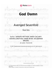 Sheet music, chords Avenged Sevenfold - God Damn