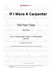 Sheet music, chords The Four Tops - If I Were A Carpenter