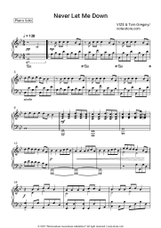 Sheet music, chords VIZE, Tom Gregory - Never Let Me Down