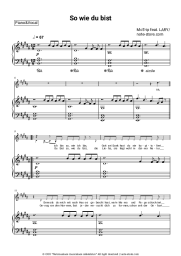 Sheet music, chords MoTrip, Lary - So wie du bist