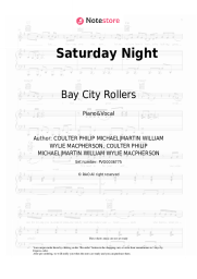 Sheet music, chords Bay City Rollers - Saturday Night