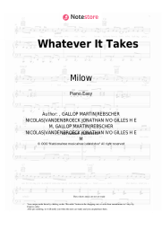 Sheet music, chords Milow - Whatever It Takes