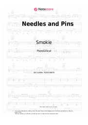 Sheet music, chords Smokie - Needles and Pins