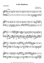 Sheet music, chords The Rasmus - In the Shadows