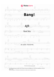 Sheet music, chords AJR - Bang!