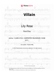 Sheet music, chords Lily Rose - Villain