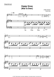 Sheet music, chords John Lennon, Yoko Ono - Happy Xmas (War Is Over)