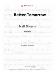 Sheet music, chords Matt Simons - Better Tomorrow