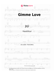 Sheet music, chords Joji - Gimme Love