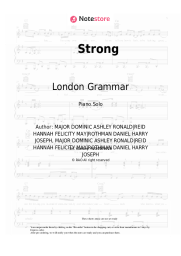 Sheet music, chords London Grammar - Strong