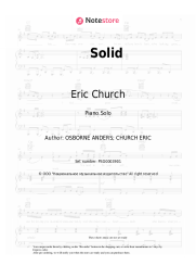 Sheet music, chords Eric Church - Solid