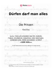 Sheet music, chords Die Prinzen - Dürfen darf man alles
