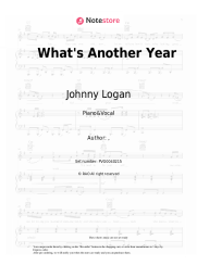 Sheet music, chords Johnny Logan - What's Another Year