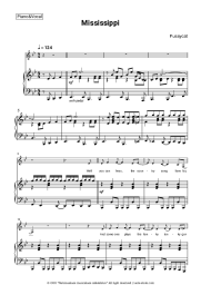 Sheet music, chords Pussycat - Mississippi