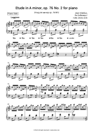 Sheet music, chords Jean Sibelius - Etude in A minor, op. 76 No. 2