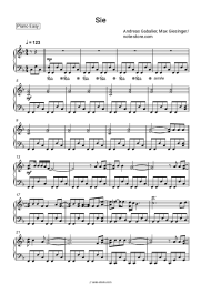 Sheet music, chords Andreas Gabalier, Max Giesinger - Sie