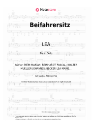 Sheet music, chords LEA, Majan - Beifahrersitz