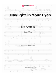 Sheet music, chords No Angels - Daylight in Your Eyes