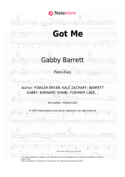 Sheet music, chords Gabby Barrett - Got Me