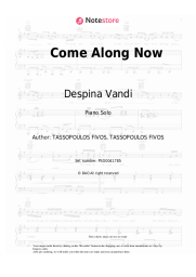 Sheet music, chords Despina Vandi - Come Along Now
