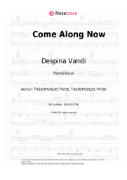 Sheet music, chords Despina Vandi - Come Along Now
