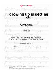 Sheet music, chords VICTORIA - growing up is getting old