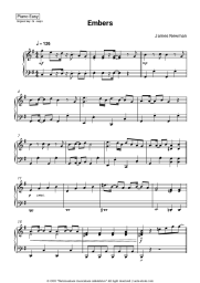 Sheet music, chords James Newman - Embers