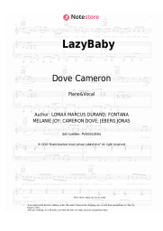 Sheet music, chords Dove Cameron - LazyBaby